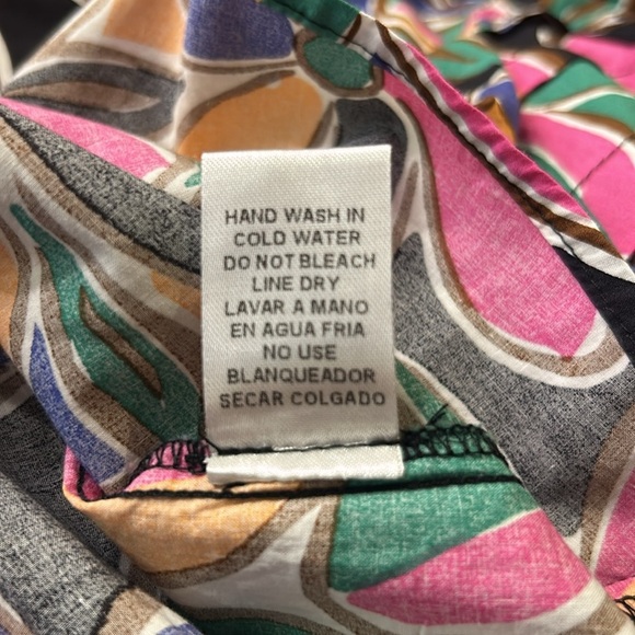 Entro Floral Print Short Puff Sleeve Tiered Detail Blouse In Multi Size Medium - Picture 11 of 12